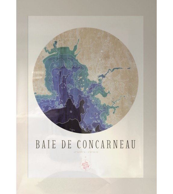 "Baie de Concarneau bleu" Affiche