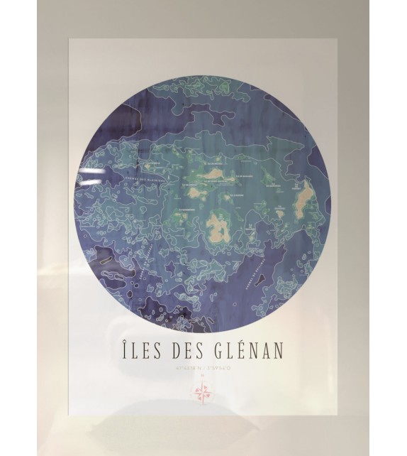 "Ile des Glénan "bleu Affiche